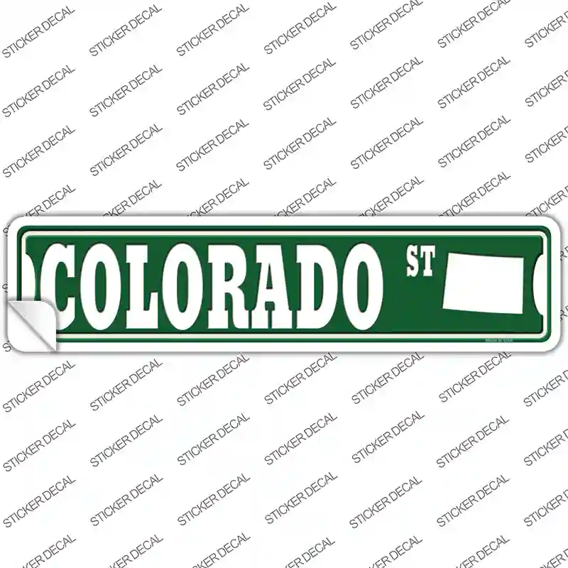 Colorado St Silhouette Novelty Narrow Sticker Decal