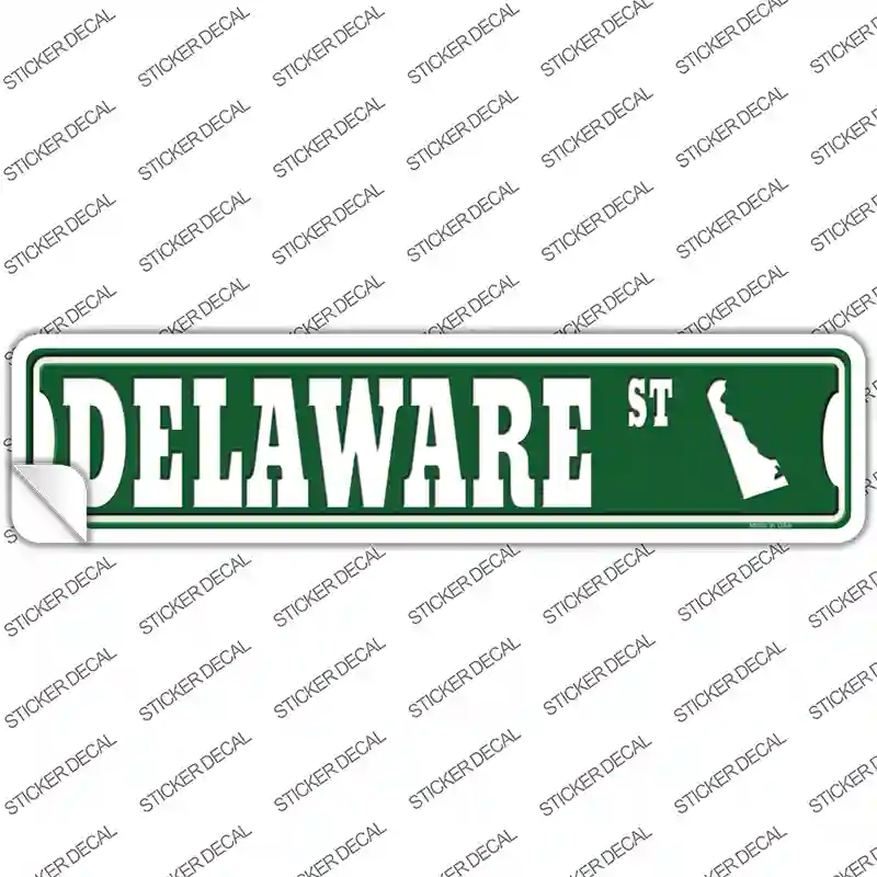 Delaware St Silhouette Novelty Narrow Sticker Decal