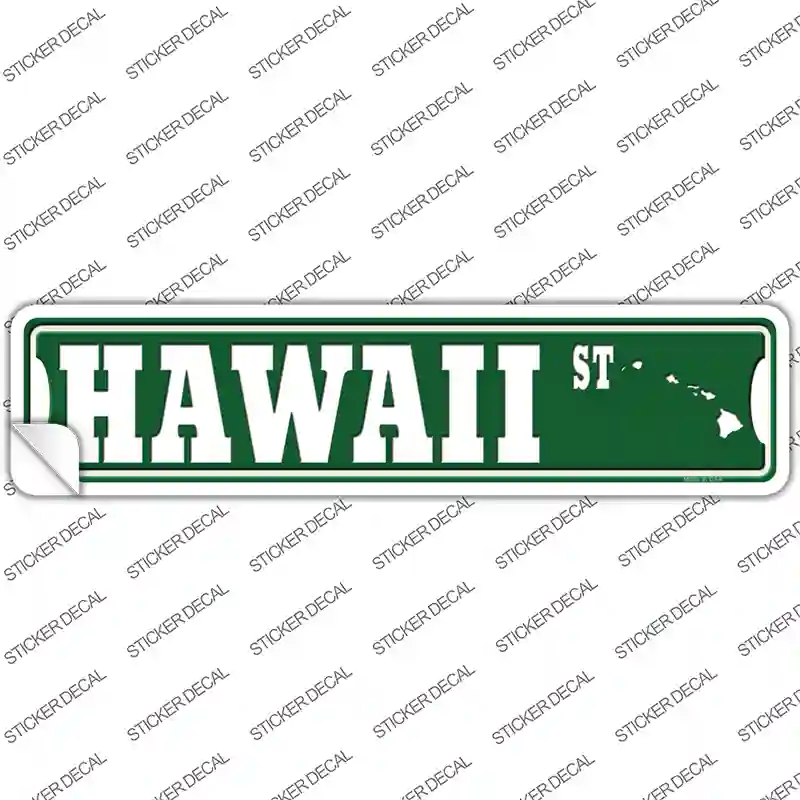 Hawaii St Silhouette Novelty Narrow Sticker Decal