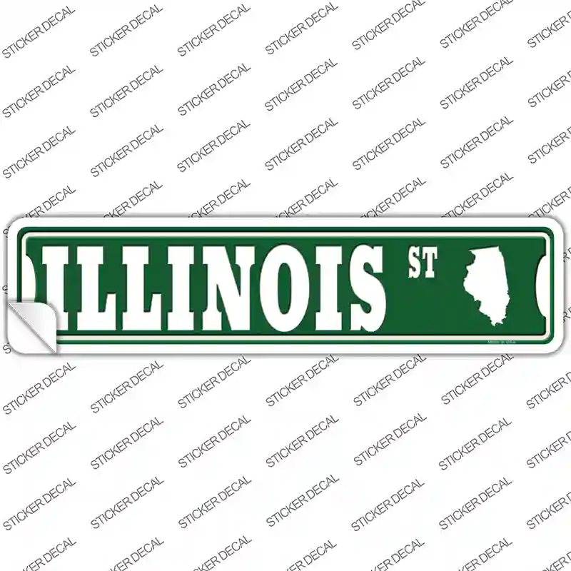 Illinois St Silhouette Novelty Narrow Sticker Decal