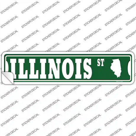 Illinois St Silhouette Novelty Narrow Sticker Decal