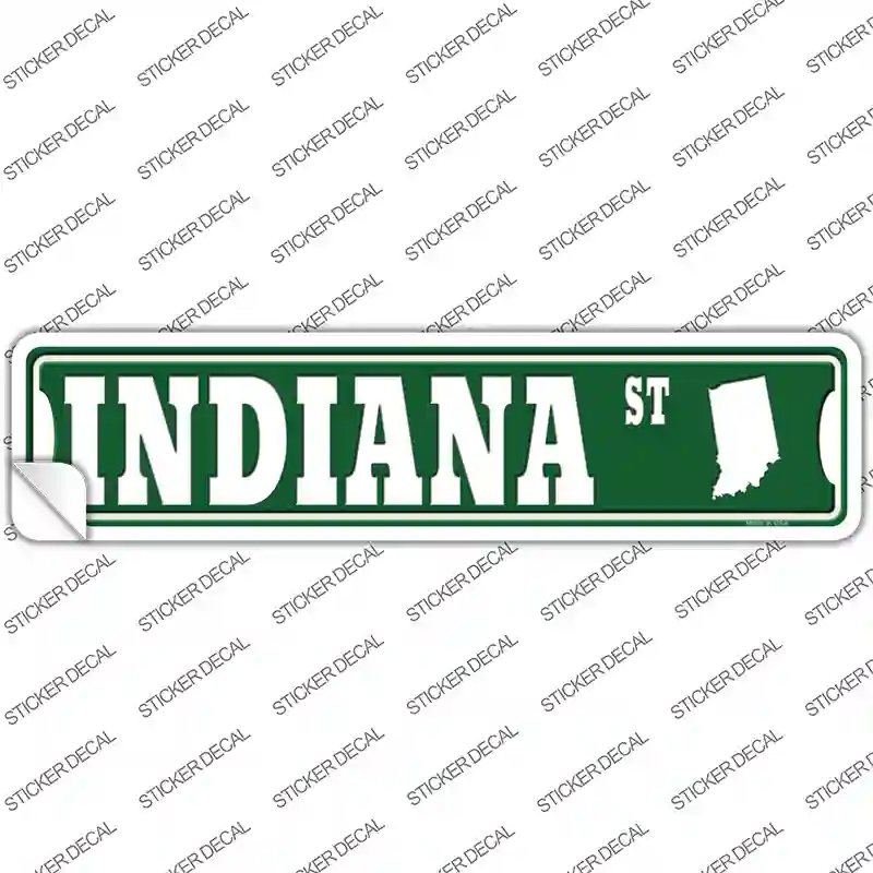 Indiana St Silhouette Novelty Narrow Sticker Decal