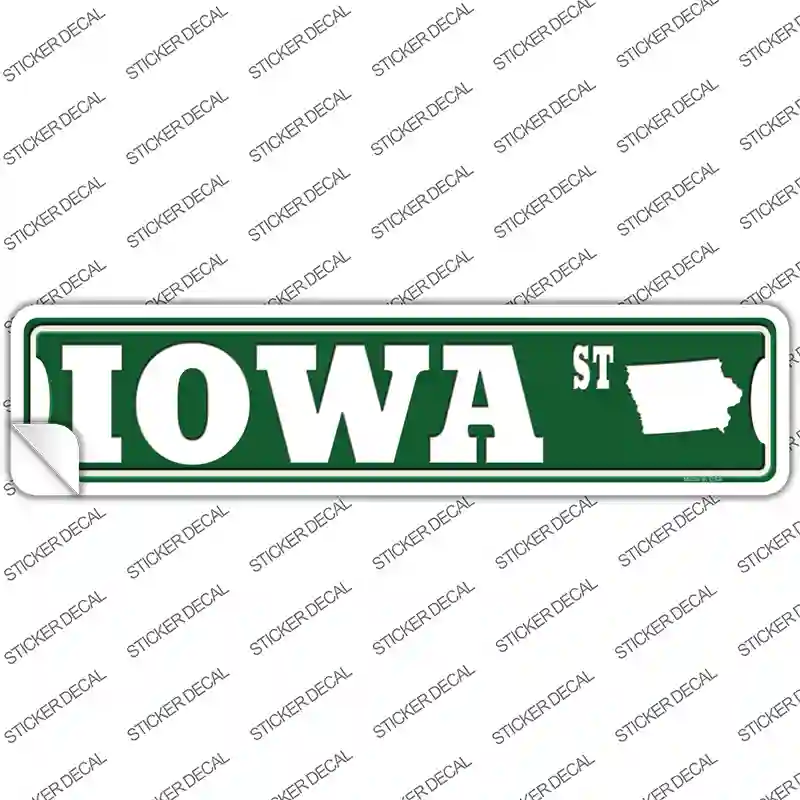 Iowa St Silhouette Novelty Narrow Sticker Decal