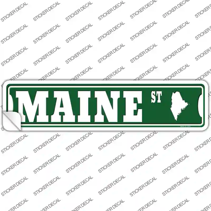 Maine St Silhouette Novelty Narrow Sticker Decal