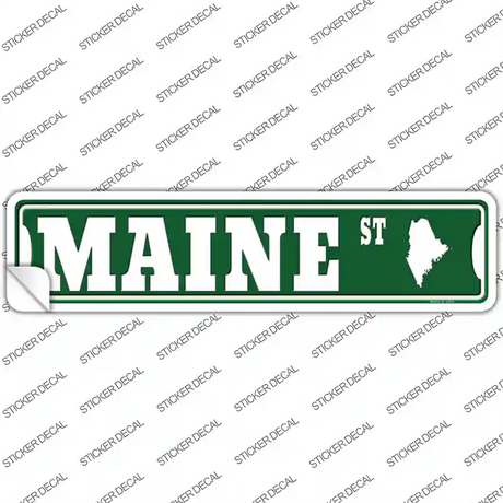 Maine St Silhouette Novelty Narrow Sticker Decal