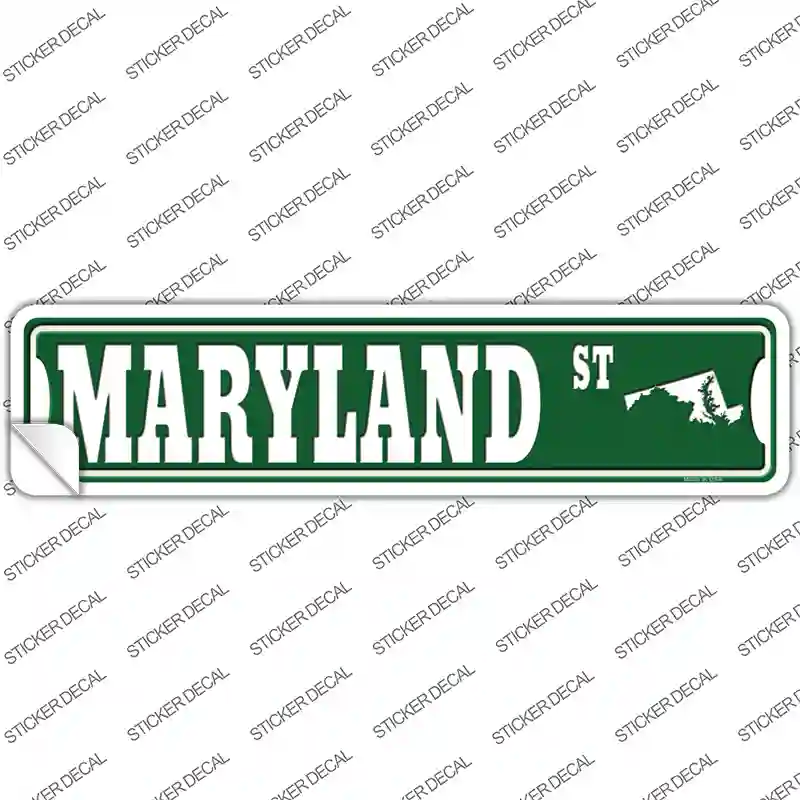 Maryland St Silhouette Novelty Narrow Sticker Decal
