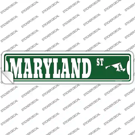 Maryland St Silhouette Novelty Narrow Sticker Decal