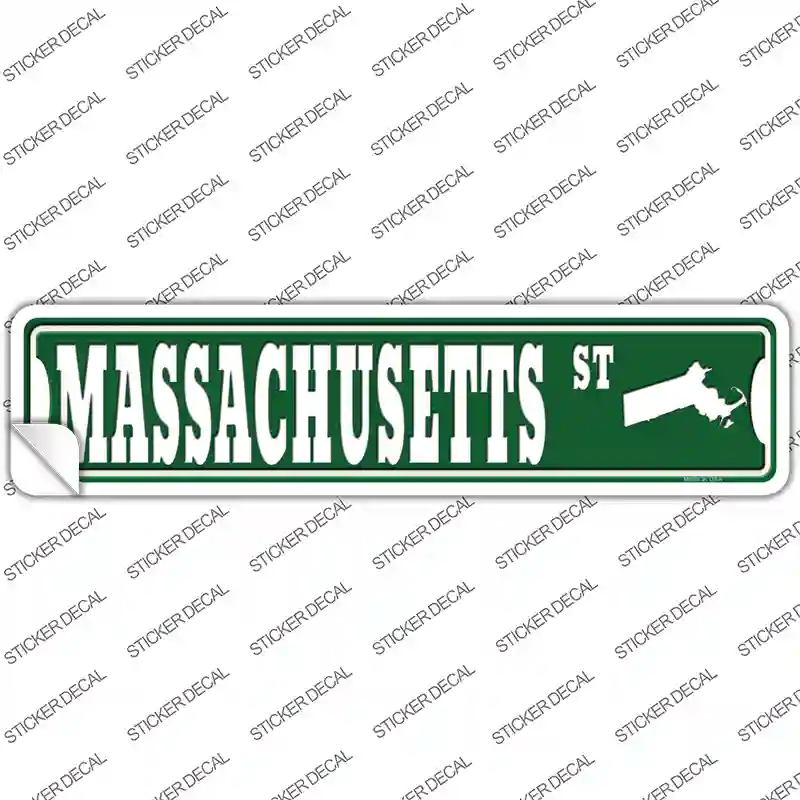 Massachusetts St Silhouette Novelty Narrow Sticker Decal