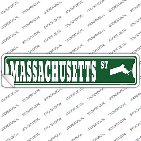 Massachusetts St Silhouette Novelty Narrow Sticker Decal