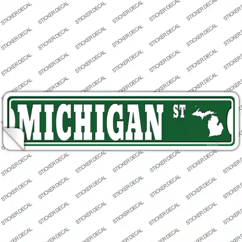 Michigan St Silhouette Novelty Narrow Sticker Decal