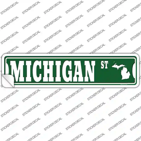 Michigan St Silhouette Novelty Narrow Sticker Decal