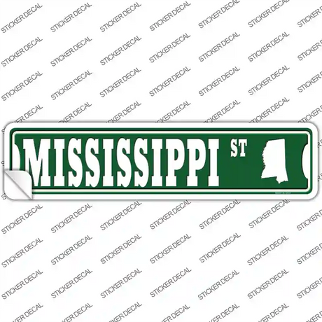 Mississippi St Silhouette Novelty Narrow Sticker Decal