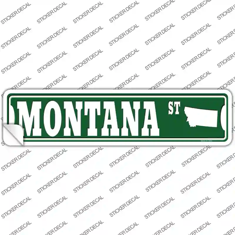 Montana St Silhouette Novelty Narrow Sticker Decal