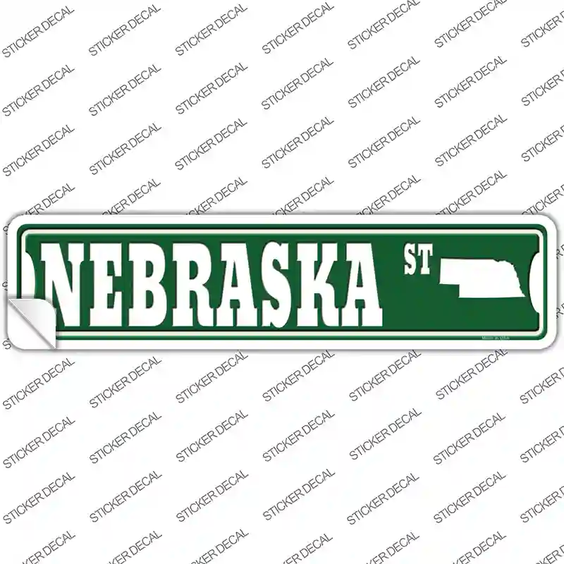 Nebraska St Silhouette Novelty Narrow Sticker Decal