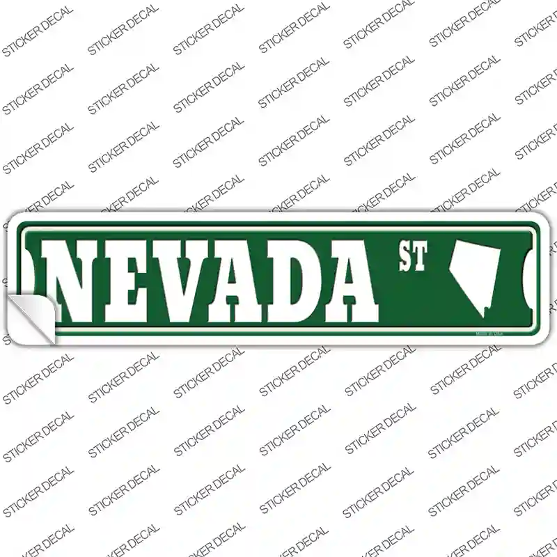 Nevada St Silhouette Novelty Narrow Sticker Decal
