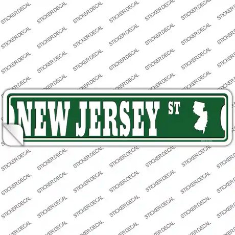 New Jersey St Silhouette Novelty Narrow Sticker Decal