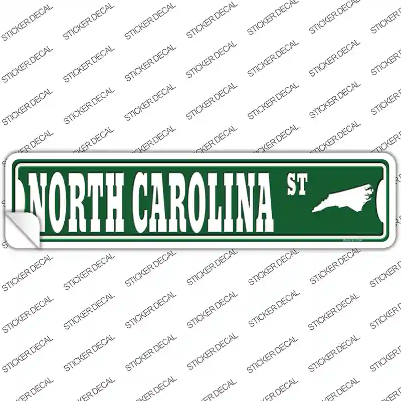 North Carolina St Silhouette Novelty Narrow Sticker Decal