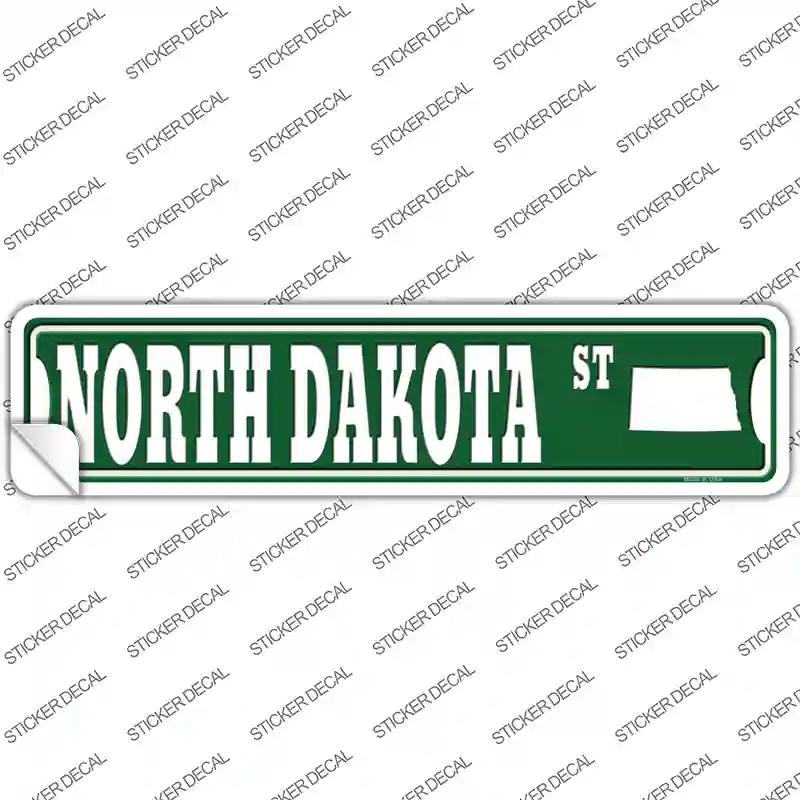 North Dakota St Silhouette Novelty Narrow Sticker Decal
