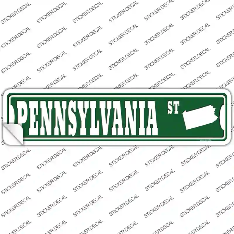 Pennsylvania St Silhouette Novelty Narrow Sticker Decal