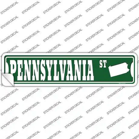 Pennsylvania St Silhouette Novelty Narrow Sticker Decal
