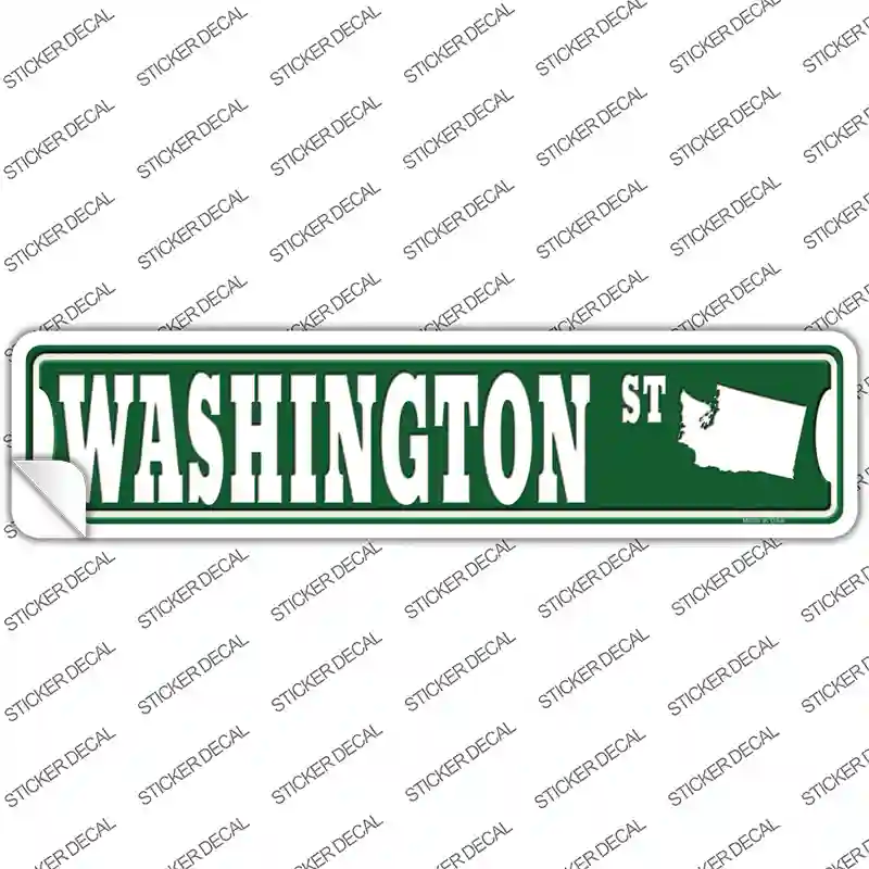 Washington St Silhouette Novelty Narrow Sticker Decal