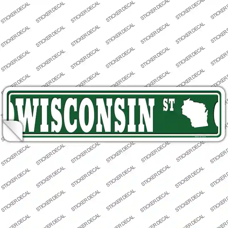 Wisconsin St Silhouette Novelty Narrow Sticker Decal