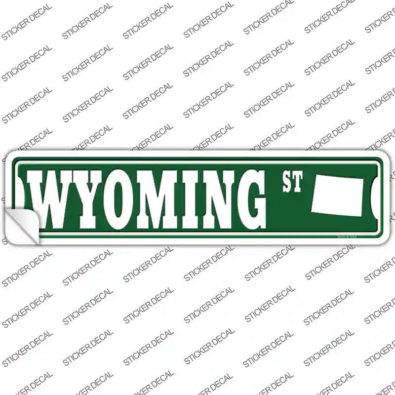 Wyoming St Silhouette Novelty Narrow Sticker Decal