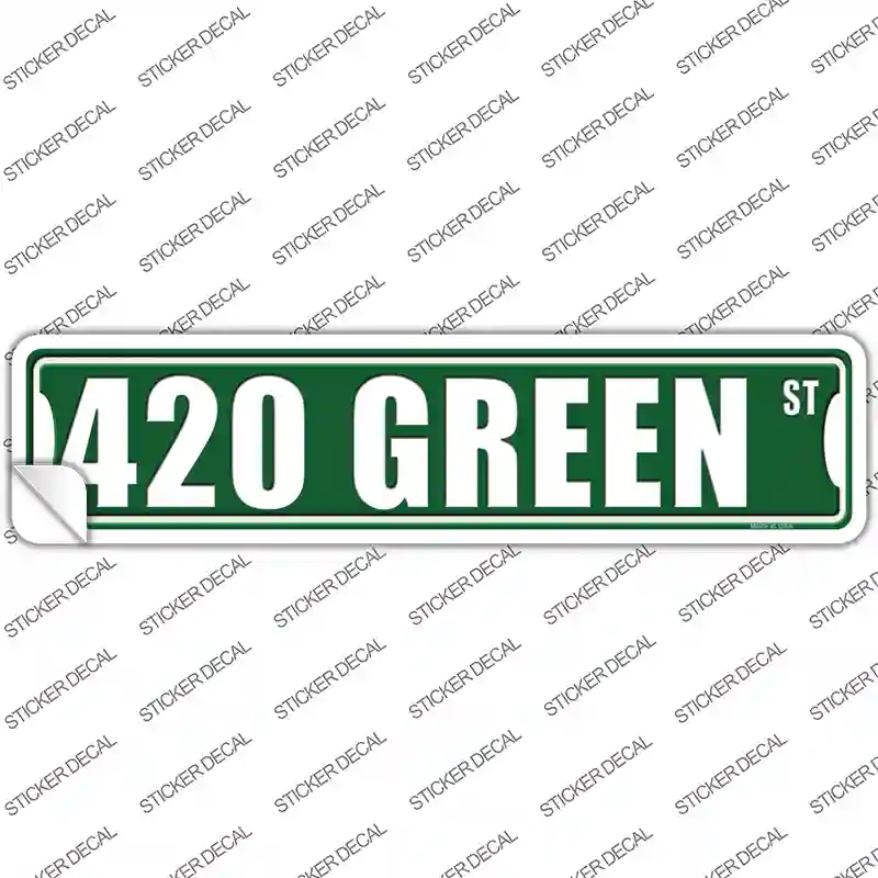 420 Green Street Novelty Narrow Sticker Decal