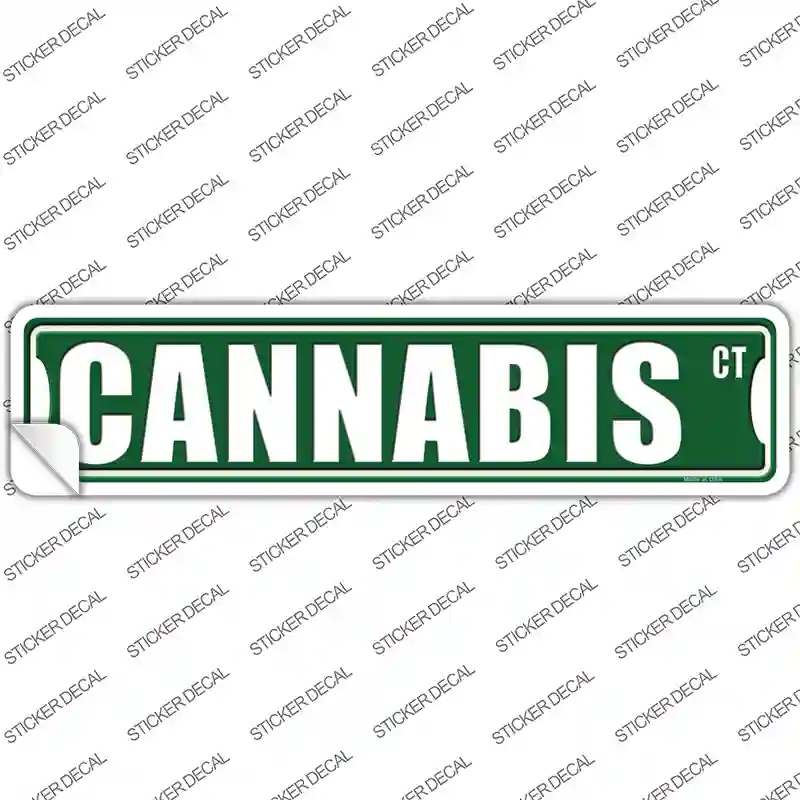 Cannabis Ct Novelty Narrow Sticker Decal