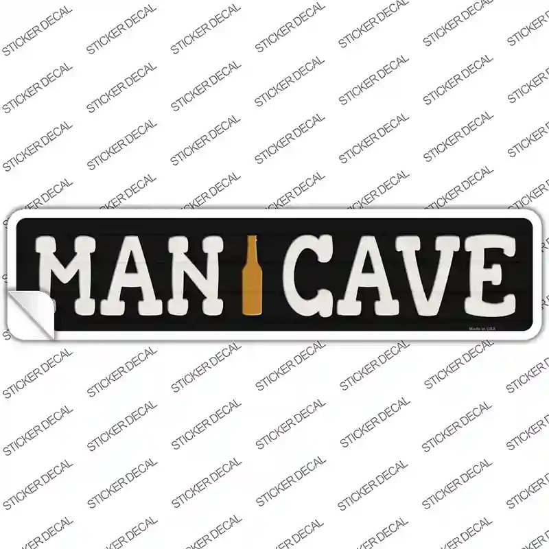 Man Cave Beer Novelty Narrow Sticker Decal