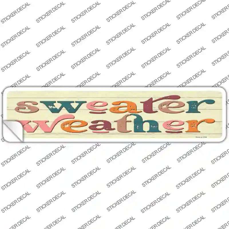 Sweater Weather Novelty Narrow Sticker Decal