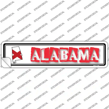 Alabama Outline Novelty Narrow Sticker Decal