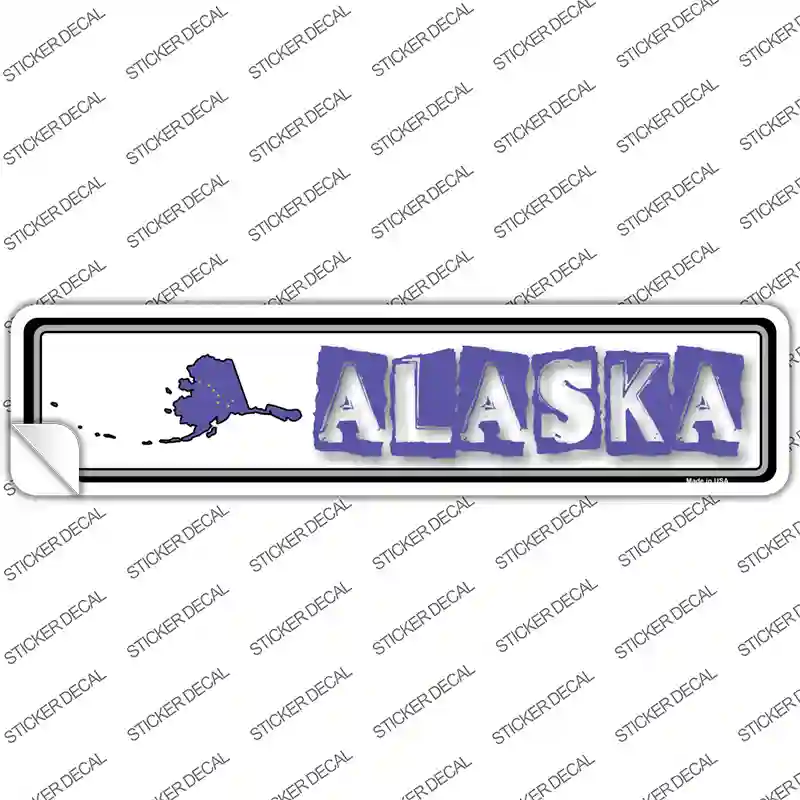 Alaska Outline Novelty Narrow Sticker Decal
