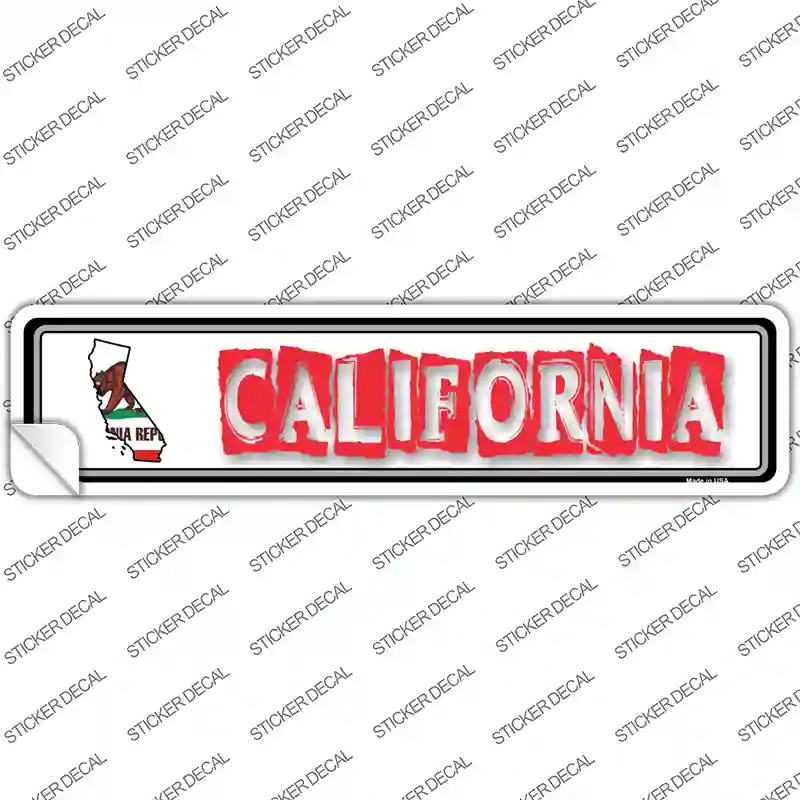California Outline Novelty Narrow Sticker Decal