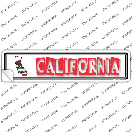 California Outline Novelty Narrow Sticker Decal