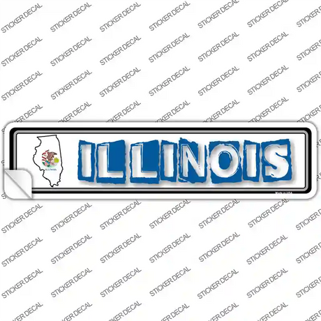 Illinois Outline Novelty Narrow Sticker Decal