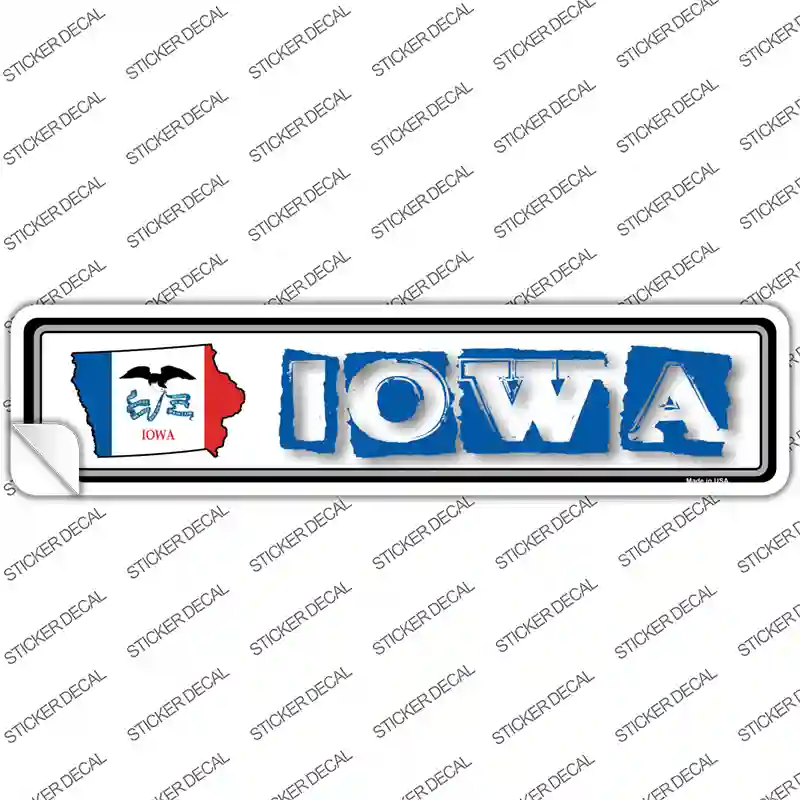 Iowa Outline Novelty Narrow Sticker Decal