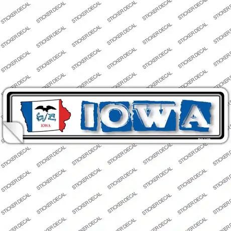 Iowa Outline Novelty Narrow Sticker Decal