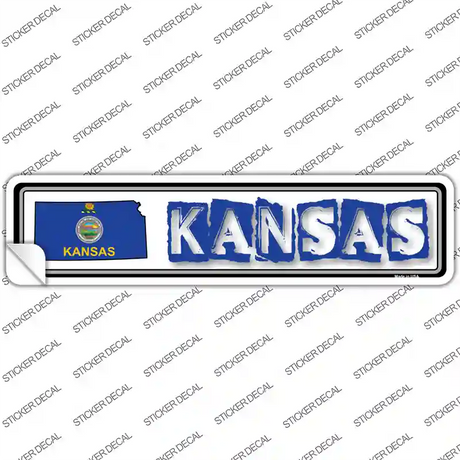 Kansas Outline Novelty Narrow Sticker Decal