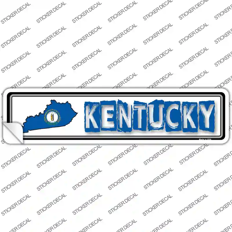 Kentucky Outline Novelty Narrow Sticker Decal