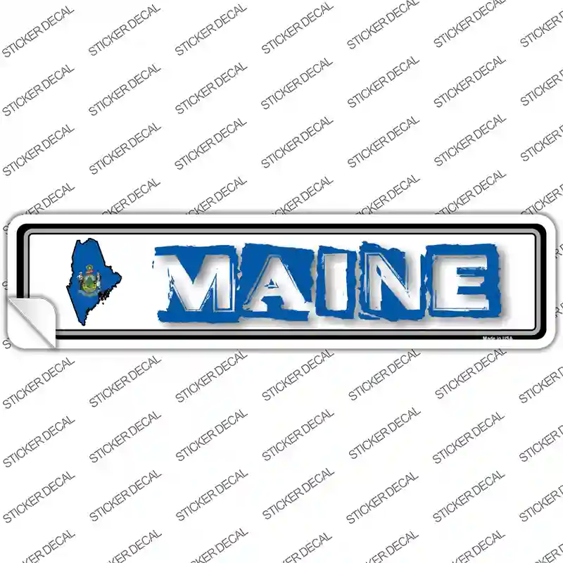 Maine Outline Novelty Narrow Sticker Decal