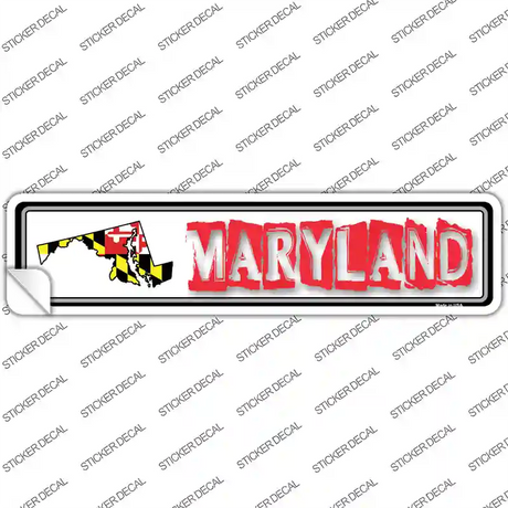 Maryland Outline Novelty Narrow Sticker Decal