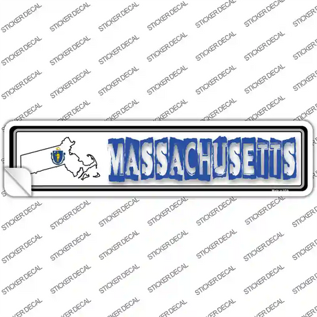 Massachusetts Outline Novelty Narrow Sticker Decal