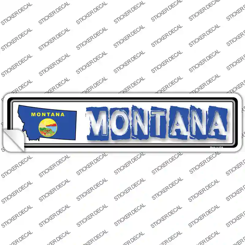 Montana Outline Novelty Narrow Sticker Decal