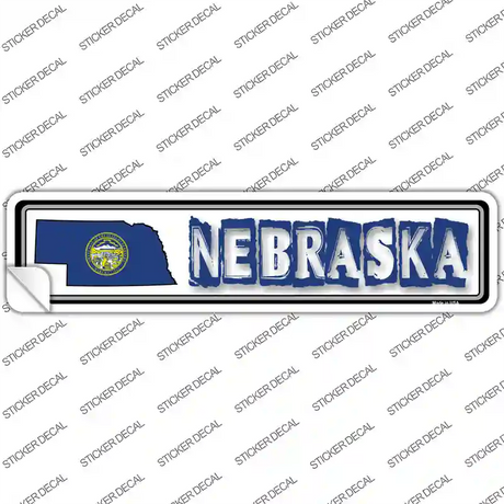 Nebraska Outline Novelty Narrow Sticker Decal