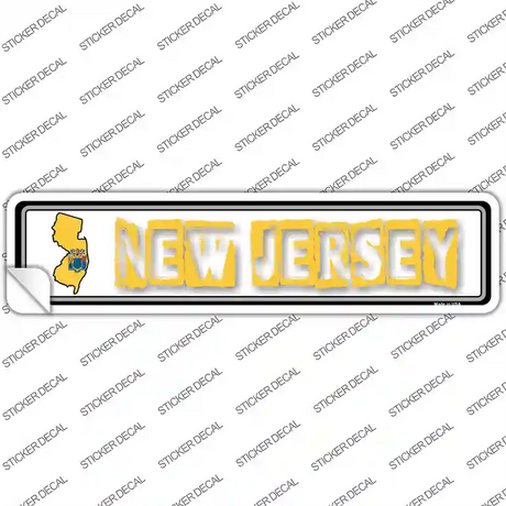 New Jersey Outline Novelty Narrow Sticker Decal