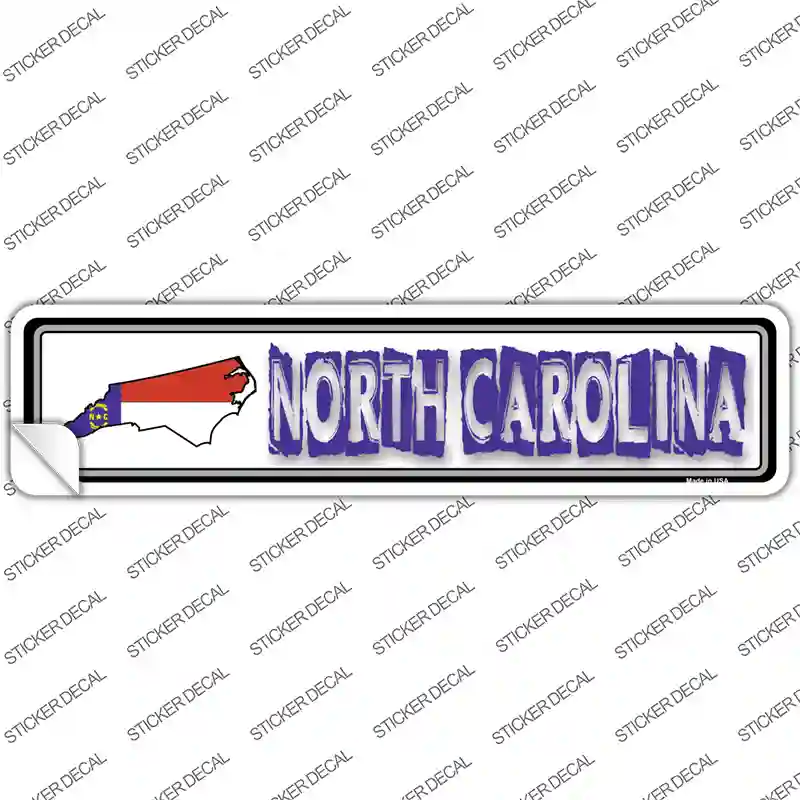 North Carolina Outline Novelty Narrow Sticker Decal