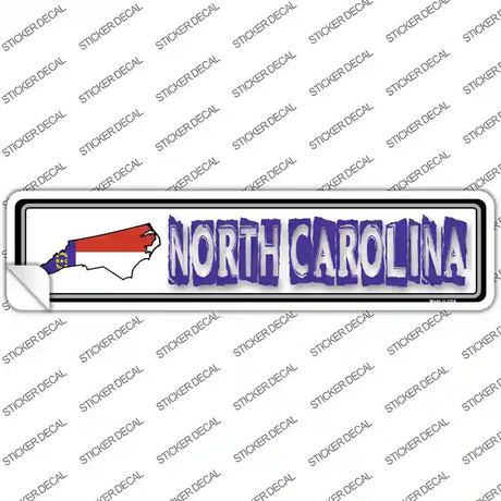 North Carolina Outline Novelty Narrow Sticker Decal