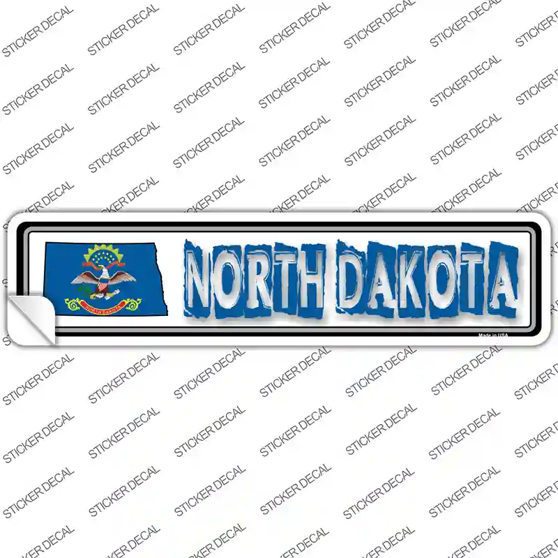 North Dakota Outline Novelty Narrow Sticker Decal