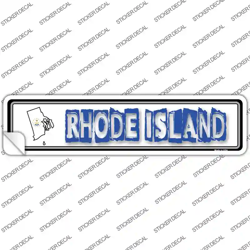 Rhode Island Outline Novelty Narrow Sticker Decal